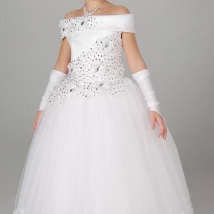 Appliques Beading Ball Gown Robe Communion Fille..