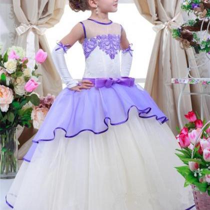 Kids Princess Bridesmaid Flower Girl Dresses Lace..