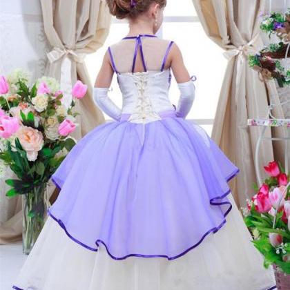 Kids Princess Bridesmaid Flower Girl Dresses Lace..